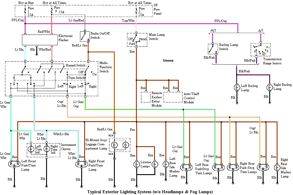 94-95 Mustang Headlight Wiring Diagram